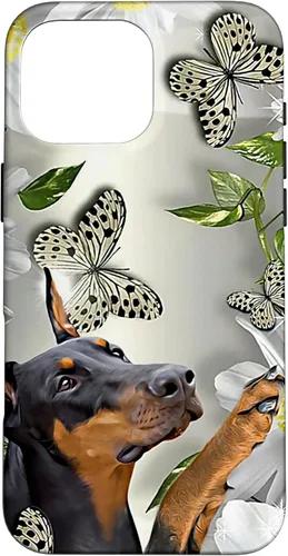 Vista 19 de Doberman Pinscher Daisy and Butterfly Case for iPhone 17