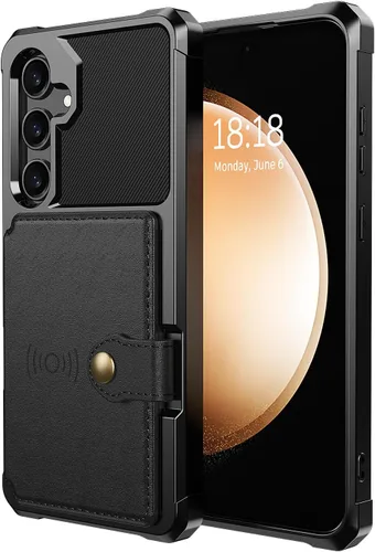 Vista 104 de Funda para Samsung Galaxy S21 Ultra con tarjetero, compatible con soporte magnético para automóvil, resistente a los golpes, resistente, suave, TPU