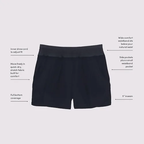 Vista 7 de Lands' End Pantalones cortos de secado rápido con cintura elástica de 5 pulgadas para mujer