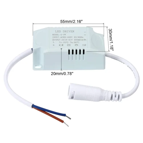 Vista 2 de PATIKIL 4-7W 300mA LED Driver, paquete de 5 AC 85-265V Salida 15-21V DC Conector hembra Conector Rectificador de corriente constante Transformador