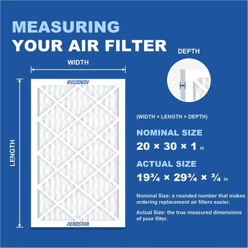 Vista 2 de Aerostar Multi - Filtro de aire de 1 pulgada para aire acondicionado y horno, Blanco
