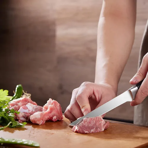 Vista 5 de OAKSWARE Cuchillo deshuesador de 5.5 pulgadas, acero inoxidable alemán, cuchillo de filete, cuchillo de cocina, cuchillo de carne multiusos