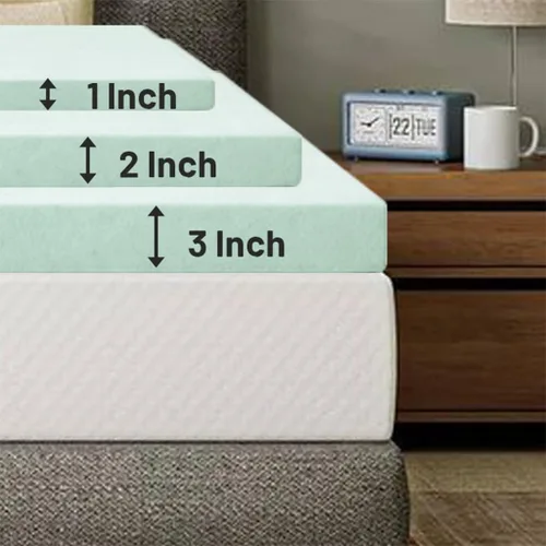 Vista 5 de Treaton, 2-Inch High Density Medium Firm Foam Mattress Topper, CertiPUR-US Certified for Superior Comfort and Support, Full, Green