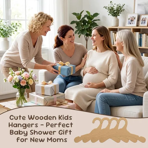 Vista 6 de Perchas de cartón, perchas de cartón respetuosas con el medio ambiente, 32 piezas de perchas para bebés, duraderas, perchas de madera para bebés