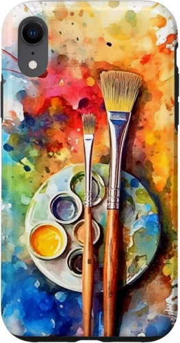 Vista 25 de Watercolor Paints Paleta y pincel pintor artista caso para iPhone 17