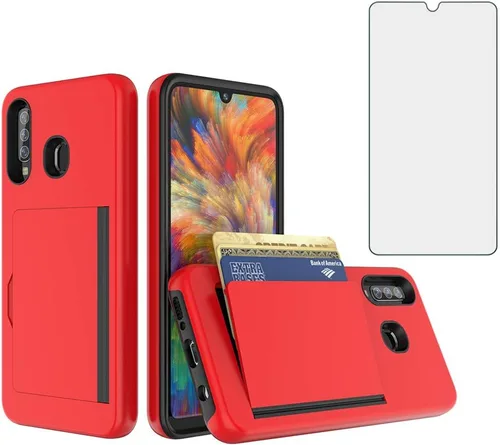 Vista 8 de Asuwish Funda para Samsung Galaxy A20 A30 A50 con protector de pantalla de vidrio templado y ranura para tarjetero, soporte para celular, Gaxaly