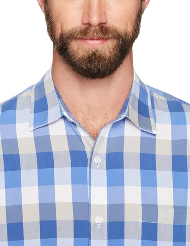 Vista 5 de Tienda Essentials Men's Regular-Fit Short-Sleeve Poplin Shirt