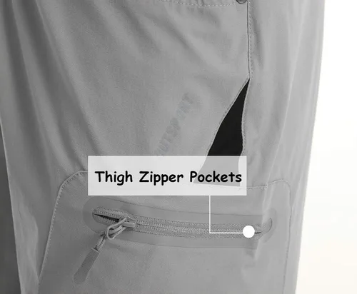 Vista 6 de MAGCOMSEN Pantalones cortos de senderismo para hombre 5 bolsillos antidesgarros secado rápido pantalones cortos deportivos de verano