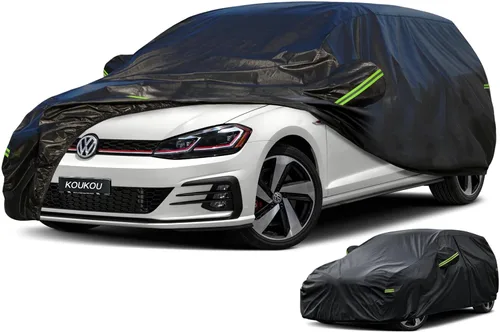 Vista 19 de KouKou Funda impermeable para automóvil para todo tipo de clima, 7 capas para automóviles con cremallera, ajuste universal para sedán, Honda Civic