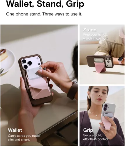 Vista 3 de MOFT Soporte para teléfono y cartera AERA, cartera MagSafe, tarjetero beach blanco