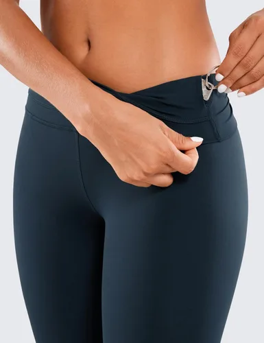 Vista 4 de CRZ YOGA - Leggings de yoga con longitud de 78 para mujer, sensación de desnudez, pantalones ajustados con cintura alta, entrepierna de 25 pulgadas