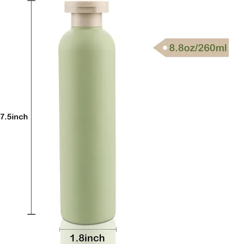 Vista 2 de Cosywell Botellas exprimibles con tapa abatible, recipientes de viaje recargables de plástico de 8.8 onzas para artículos de tocador, champú