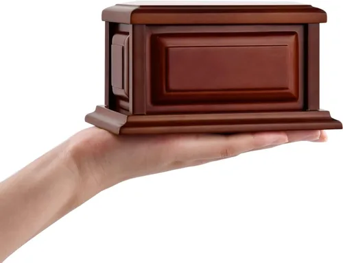 Vista 10 de Urna de madera, urnas de madera profesionales para cenizas humanas para adultos, urnas de cremación (MDF)