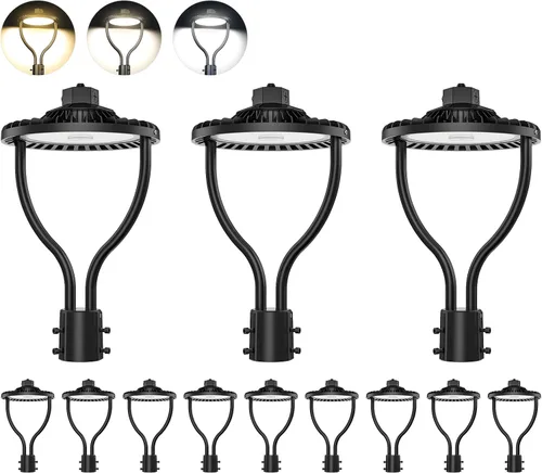 Vista 14 de Luz LED de poste superior de 60 W con fotocélula, 60 W, 48 W, 36 W, ajustable, 8400 lúmenes, CCT ajustable 3000/4000/5000K, luces de poste al aire