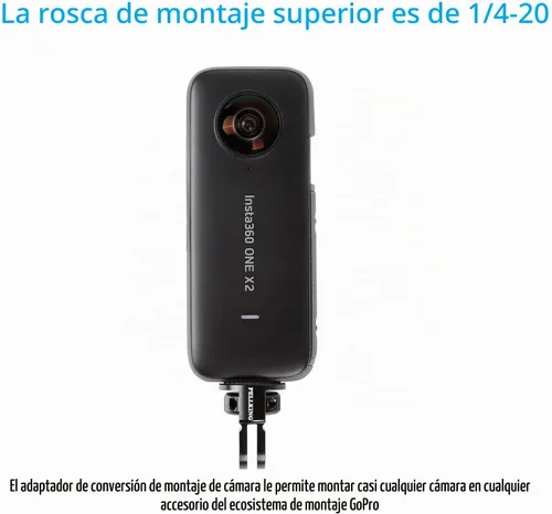 Vista 4 de PellKing - Soporte de cámara con cabeza de tornillo adaptador de 1/4" para Insta 360