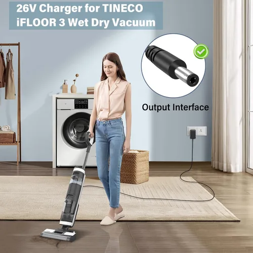 Vista 4 de Cargador de 26 V para TINECO A10 A11 S3 S5 aspiradora inalámbrica, adaptador de cable de alimentación para TINECO iFLOOR Serie 3 Aspiradora