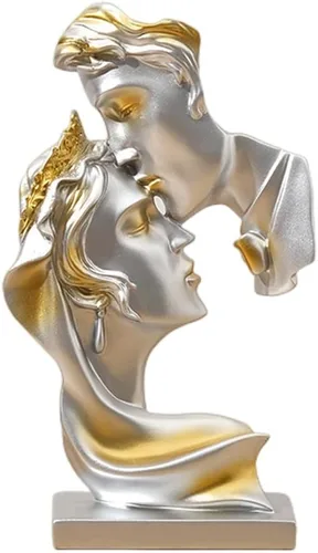 Vista 9 de Escultura de beso para parejas, arte abstracto, escultura de pareja, decoración de estatua de resina, estatua romántica utilizada para decoración