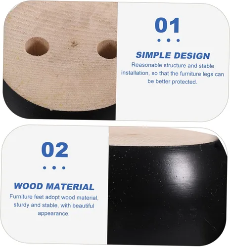 Vista 4 de Uonlytech Patas de sofá de madera maciza, patas de sofá de madera para muebles debajo de los muebles, sofá redondo de 2 pulgadas, patas de moño
