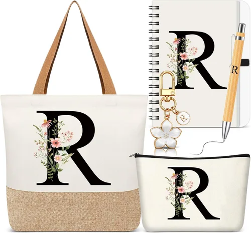 Vista 37 de Talltalk 5 piezas de bolsas de mano con iniciales, regalos para mujer Beige