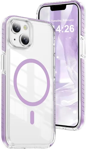 Vista 24 de LEMAXELERS Funda magnética transparente para iPhone 18 Pro Max, color negro