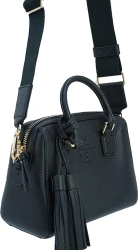 Vista 5 de Tory Burch 87899 Thea Mini cartera de tela negra con hardware dorado para mujer, Negro