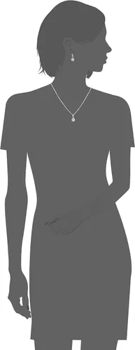 Vista 4 de NINE WEST Juego de collar y aretes de cristal plateado, rhinestone