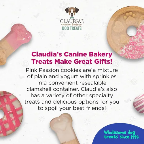 Vista 7 de Claudia's Canine Bakery Pink Passion Surtido de galletas gourmet para perros, 7 onzas