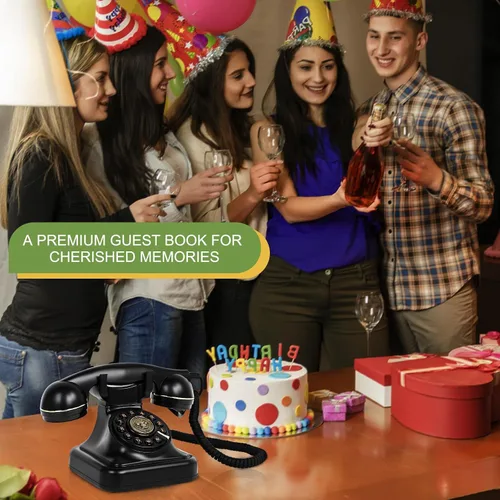 Vista 5 de Libro de invitados de audio, libro de invitados para bodas, registro de mensajes de audio personalizados, libro de visitas, estilo clásico retro