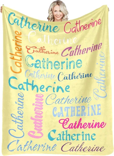 Vista 10 de Manta personalizada con nombre, manta personalizada de franela para niños, mujeres, hombres, Navidad, cumpleaños, madre, padre, día de San Valentín