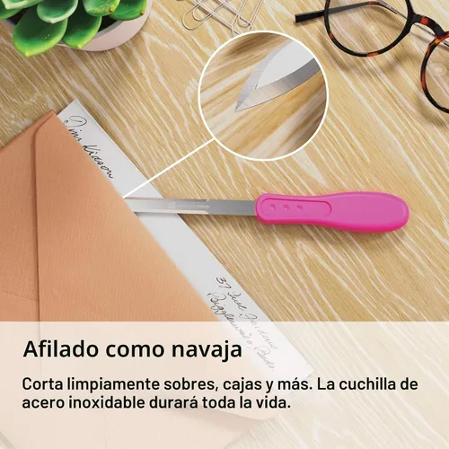 Vista 3 de Abrecartas de sobre, rosa, 1 pieza