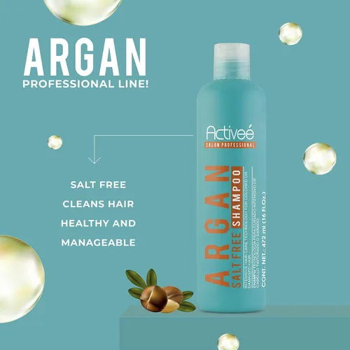 Vista 3 de Champú profesional para el cabello sin sal de aceite de argán 16 fl. oz.