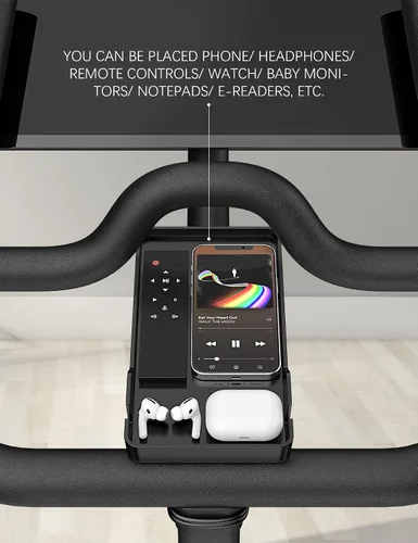 Vista 2 de Soporte de teléfono para bicicleta Peloton y bicicleta Peloton +, accesorios de bicicleta Peloton, bandeja de montaje de alfombrilla de silicona