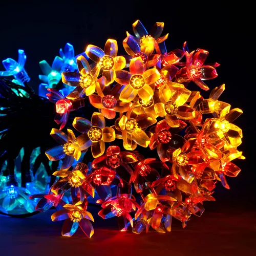 Vista 8 de YULETIME Guirnalda de luces LED Sakura multicolor, 33 pies, 100 unidades, 8 modos, alimentada por USB, luces novedosas (multicolor, Sakura) USB