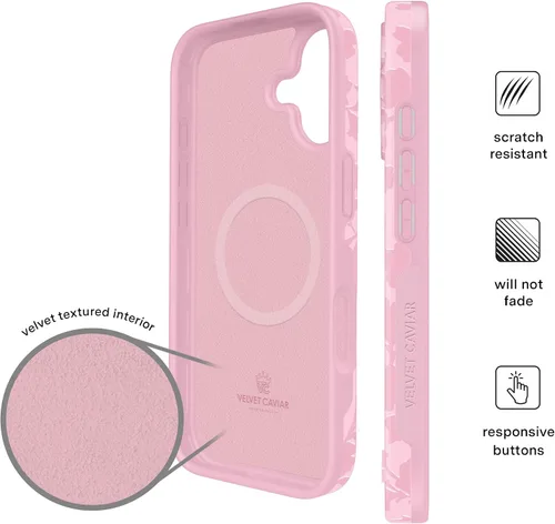 Vista 1184 de VELVET CAVIAR Funda para iPhone 15, compatible con MagSafe, probada contra caídas de 10 pies, fundas protectoras de diseño, leopardo color rosa