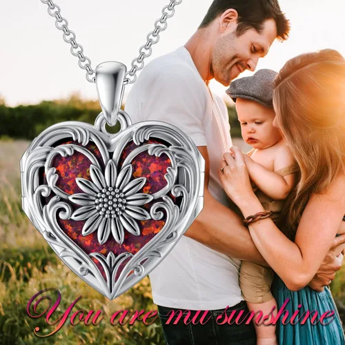 Vista 6 de SOULMEET Collar con medallón de plata de ley que sostiene fotos para mantener a alguien cerca de ti, medallón personalizado, joyería personalizada