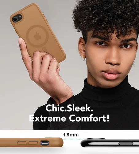 Vista 7 de Vooii Funda para iPhone SE 3ª/2ª/2020 con Magnético, Funda iPhone 8/7 [Compatible con Magsafe] [Diseño Integrado] Sensación de Agarre Cómoda Delgada