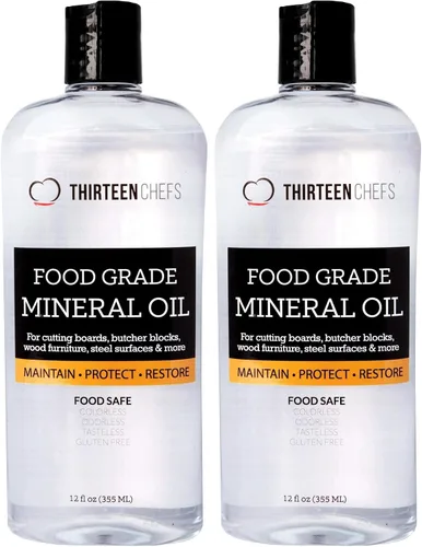Vista 10 de Thirteen Chefs Aceite mineral – Acondicionador de grado alimenticio de 8 onzas para tabla de cortar madera, encimera y bloque de carnicero