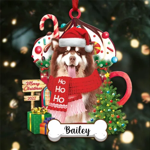 Vista 22 de Amantes de los perros de Navidad – Navidad de perros disponibles para muchos perros Shi Tzu – Adorno con forma personalizada, adorno de Navidad