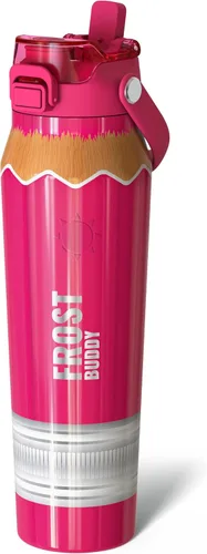 Vista 20 de Frost Buddy botella de agua aislada de 32 onzas con pajilla y tapa para beber Acero inoxidable a prueba de fugas 24 horas de frío Resistente