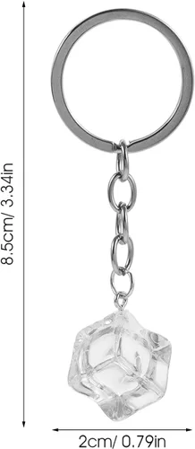 Vista 5 de Llavero de cubo de hielo, llavero de resina para bolsa de automóvil, accesorios