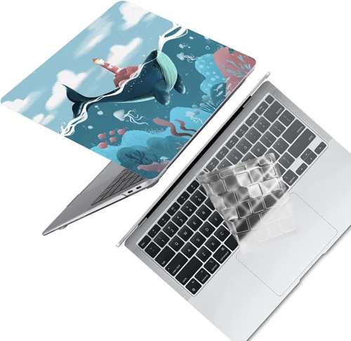 Vista 34 de Funda protectora de plástico para MacBook Air de 11 pulgadas 2015-2010 modelo A1465 A1370, funda protectora de plástico para portátil y cubierta