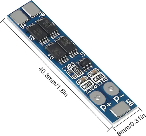 Vista 2 de Alinan 6pcs 2S 8A 7.4V 8.4V 16A Límite de corriente 18650 Cargador de batería de litio BMS Circuito Placa de protección PCB para batería de litio
