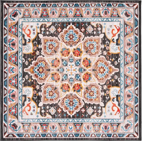 Vista 12 de SAFAVIEH Riviera Collection - Alfombra lavable de 2 pies 2 pulgadas x 9 pies, beige y carbón, antideslizante y fácil de limpiar, ideal para sala