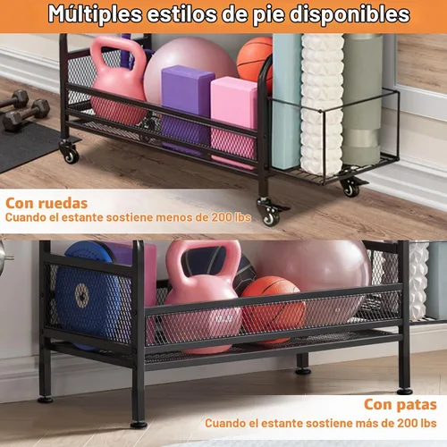 Vista 4 de Lauren&Harold 56'' Taller Home Gym Storage Organizer with Hanging Board