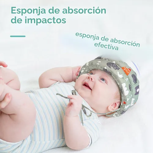 Vista 4 de Geyoga Paquete de 2 protectores de cabeza de bebé con 2 pares de rodilleras para niños pequeños, casco de bebé para gatear y caminar, protector