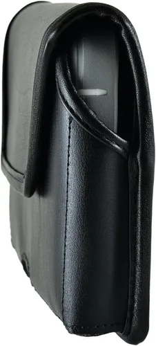 Vista 3 de Turtleback Funda compatible con Note 5, funda para cinturón, compatible con OB Defender o fundas voluminosas, bolsa de cuero negro con clip de Cuero