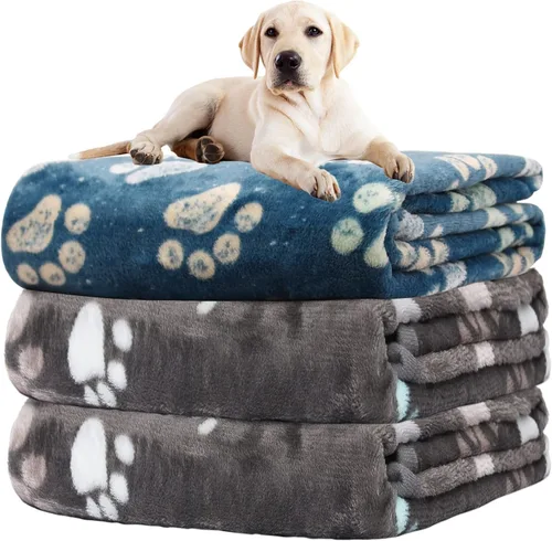 Vista 32 de Rezutan 1 paquete de 3 mantas para perros grandes, 41x31 pulgadas para mantas suaves y mullidas para mascotas y gatos de tamaño mediano, reversibles