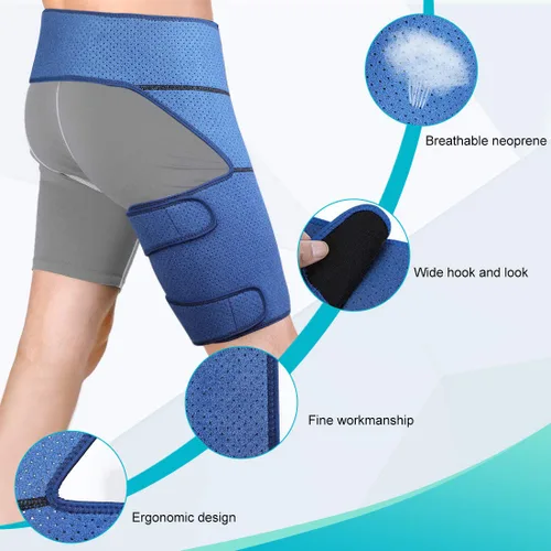 Vista 2 de Soporte de cadera para aliviar el dolor de ciática, protector de compresión para cadera para isquiotibiales, articulaciones, artritis, músculos