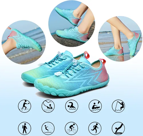 Vista 6 de Chaoslook Zapatos de agua para hombre y mujer de secado rápido zapatos de natación descalzos zapatos de agua para buceo surf piscina playa caminar