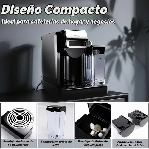 Vista 4 de PULZO Máquina de café expreso con espumador automático de leche, cafetera